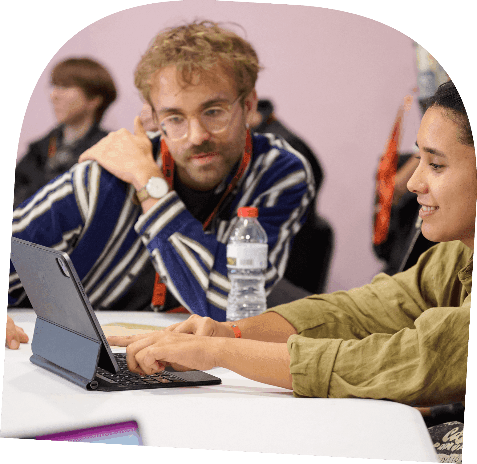 People exploring data together